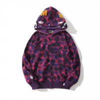 Зип-худи Bape "Purple/Pink" два капюшона
