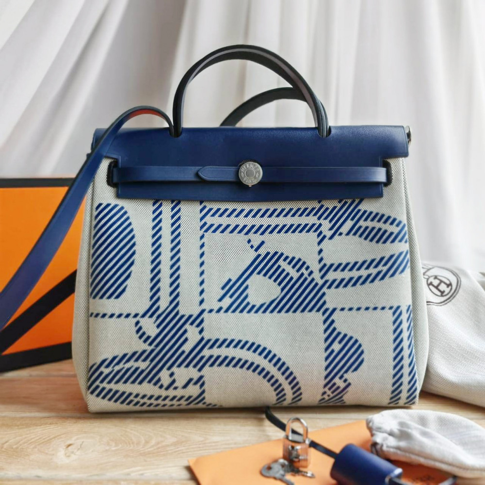 Сумка Hermes Herbag "Blue/Beige"