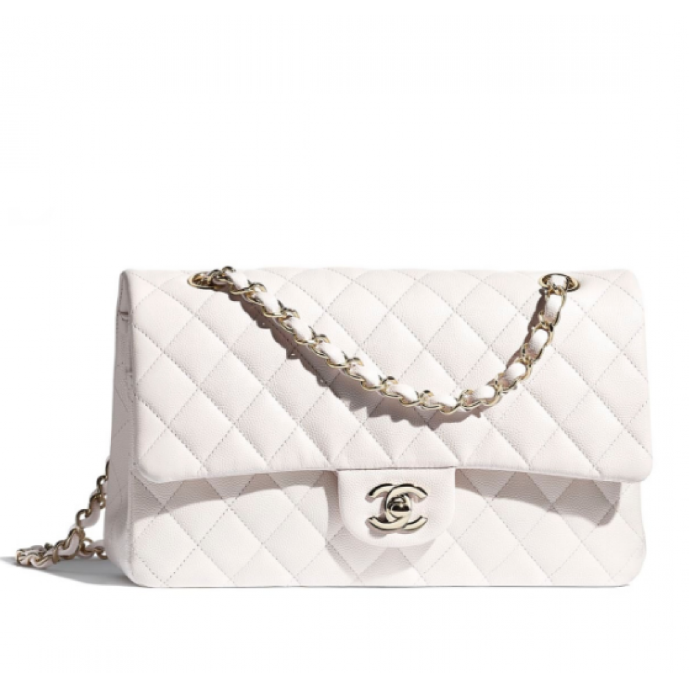Сумка Chanel Classic 30 "White/Silver"