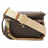 Сумка Michael Kors через плечо "Brown logo"