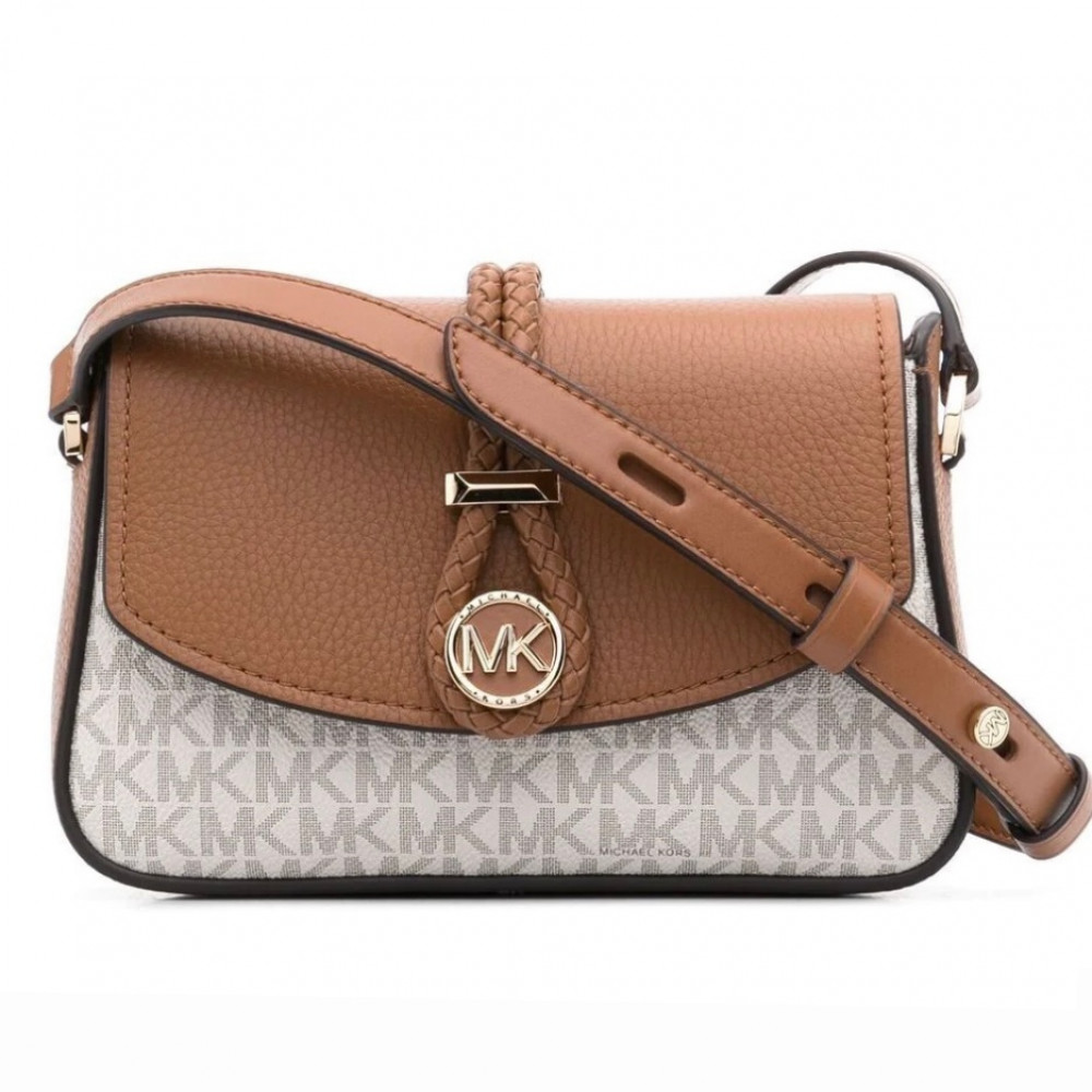 Сумка Michael Kors Lea "Beige/Brown Logo"