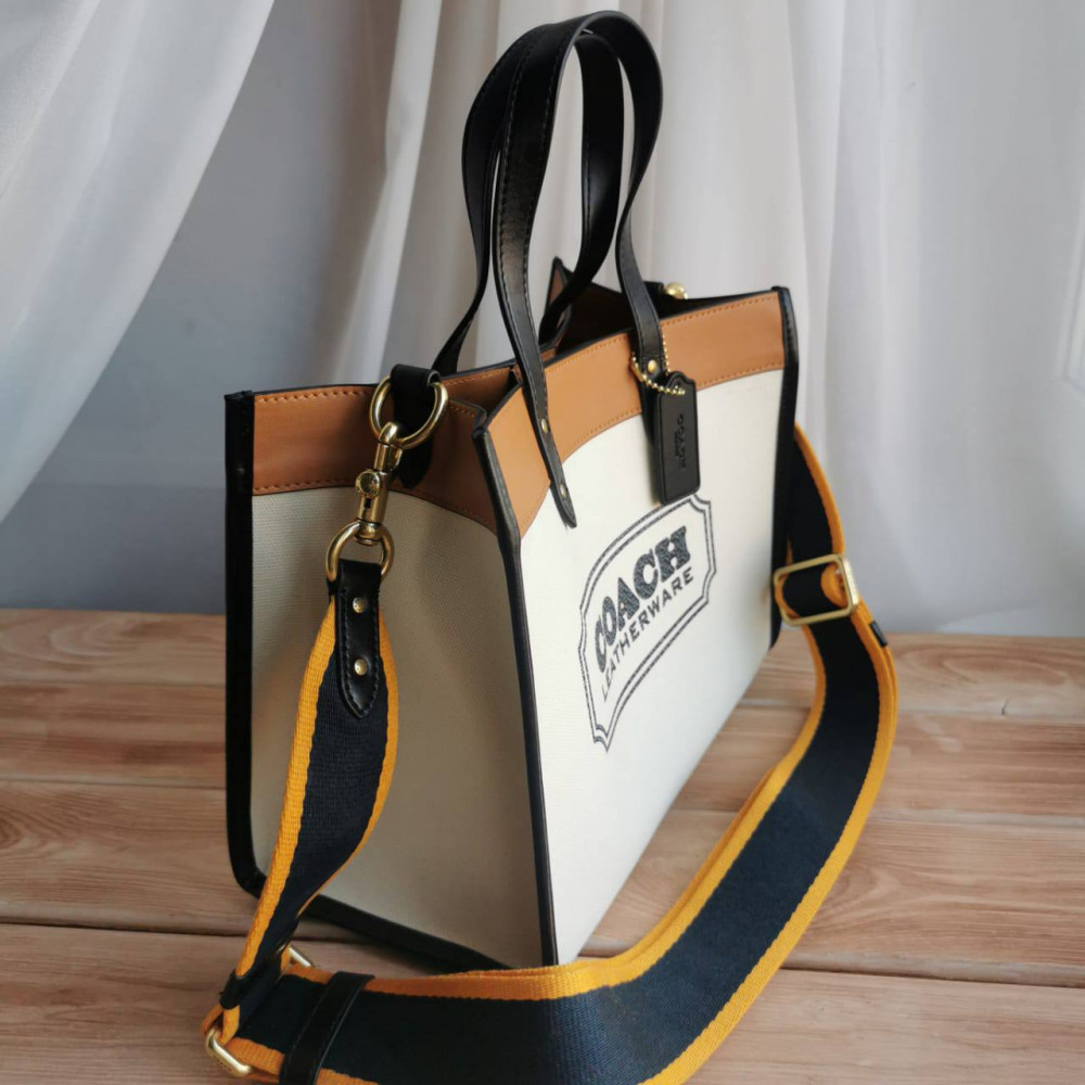 Сумка- Тоун Coach Field  "White/Brown"