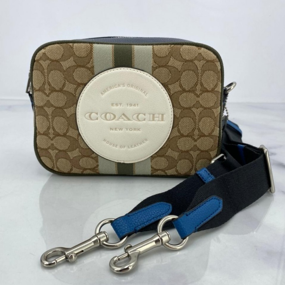 Сумка Coach Dempsey Camera "Beige logo"