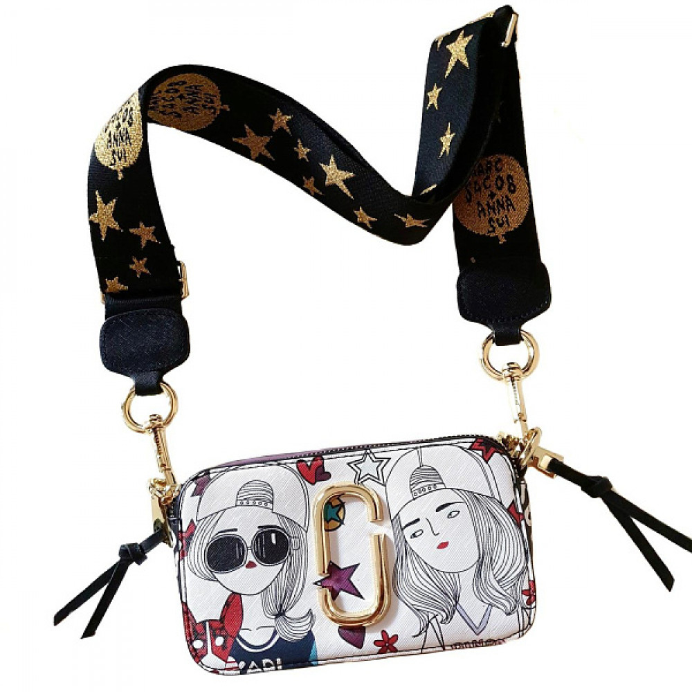 Сумка Marc Jacobs X Anna Sui Snapshot "White/Black"