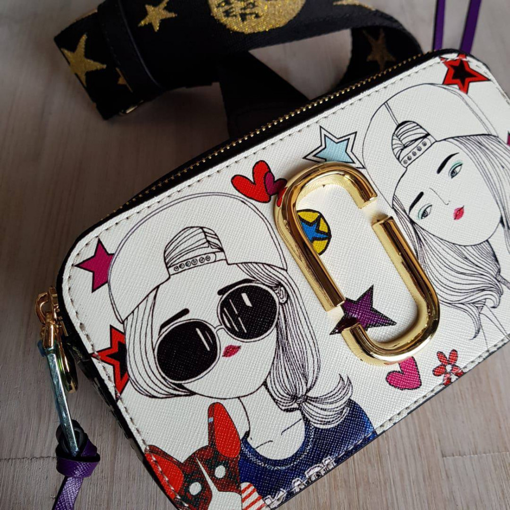Сумка Marc Jacobs X Anna Sui Snapshot "White/Black"