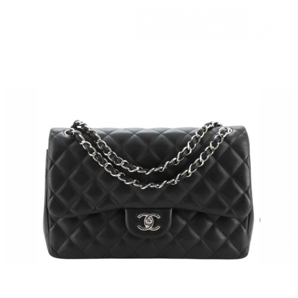 Сумка Chanel Classic 30 "Black/Silver"