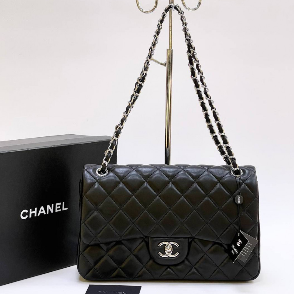 Сумка Chanel Classic 30 "Black/Silver"