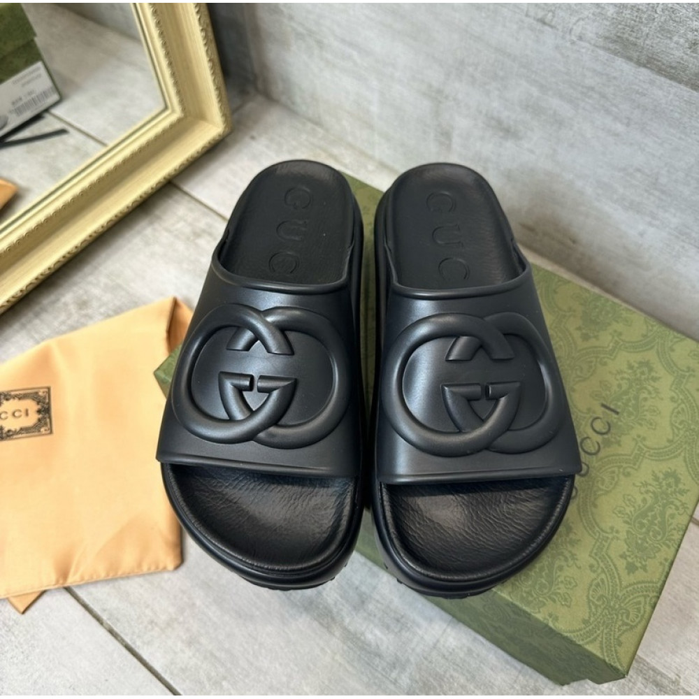 Сланцы Gucci Interlocking "Black" Сланцы Gucci Interlocking "Black"