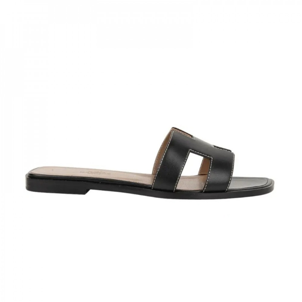 Шлепанцы Hermes Oran "Black/Brown" Шлепанцы Hermes Oran "Black/Brown"