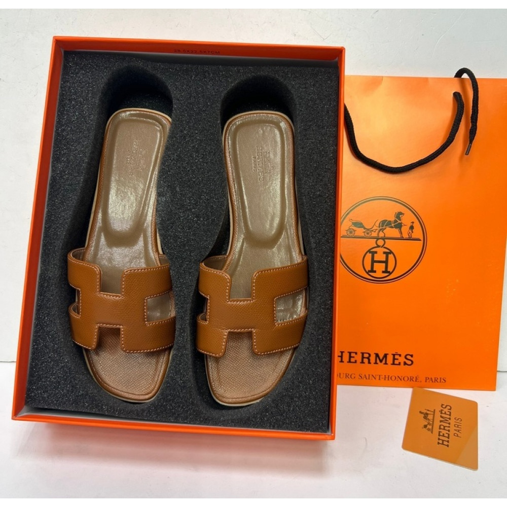 Шлепанцы Hermes Oran "Brown" Шлепанцы Hermes Oran "Brown"