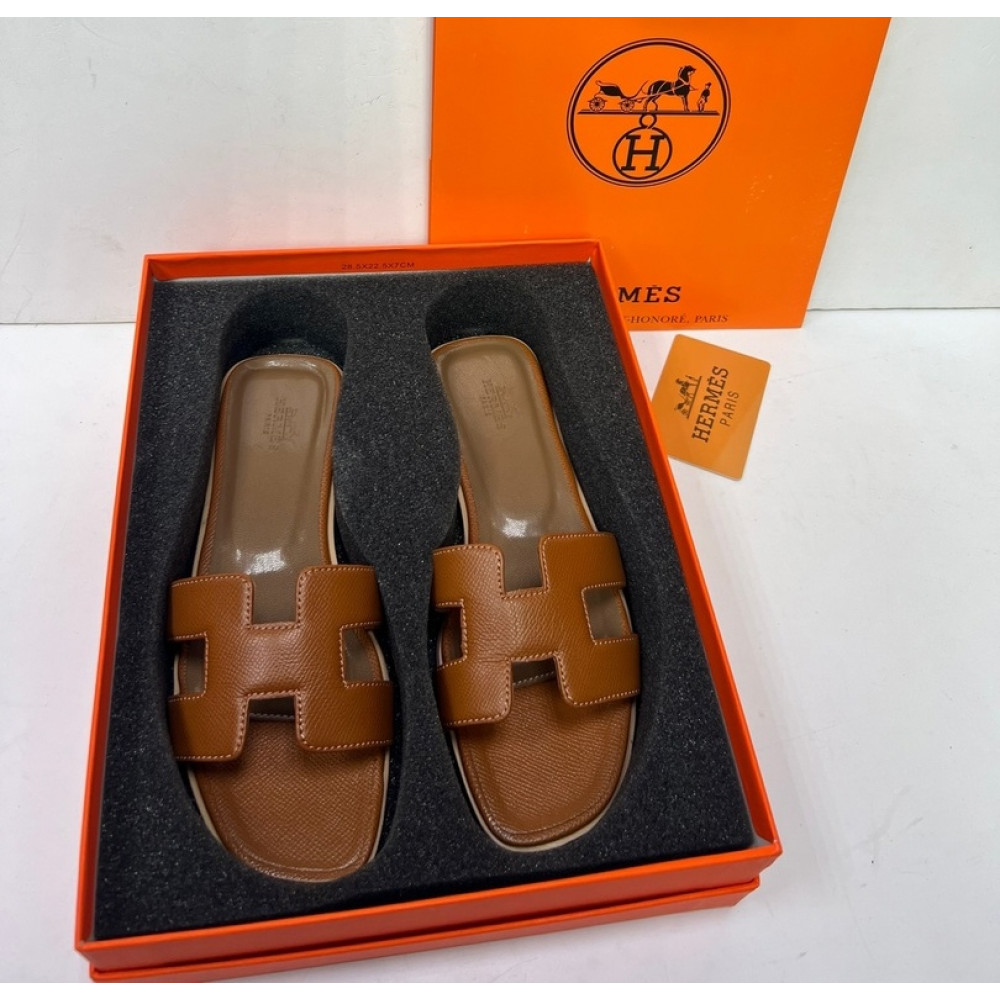 Шлепанцы Hermes Oran "Brown" Шлепанцы Hermes Oran "Brown"