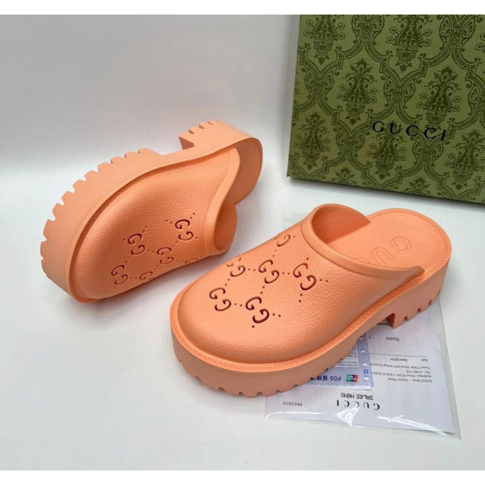 Шлепанцы Gucci GG slip-on "Peach" Шлепанцы Gucci GG slip-on "Peach"