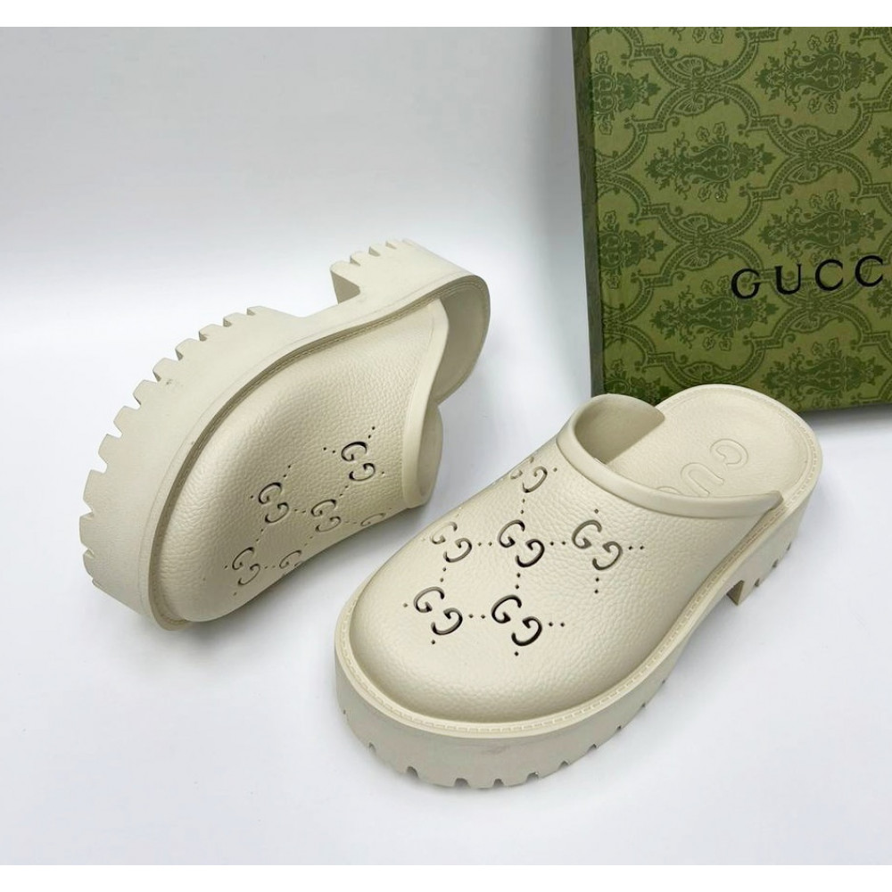Шлепанцы Gucci GG slip-on "White" Шлепанцы Gucci GG slip-on "White"