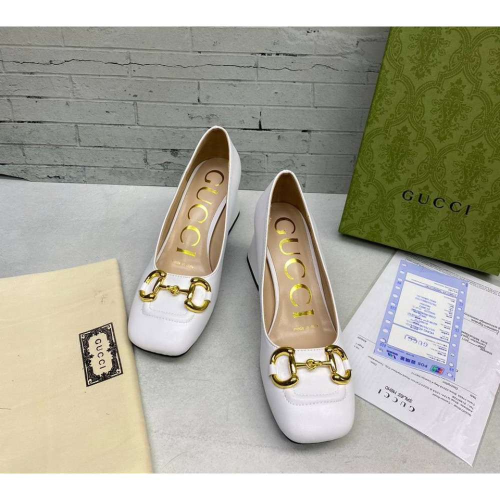Туфли Gucci Horsebit Pumps  "White"