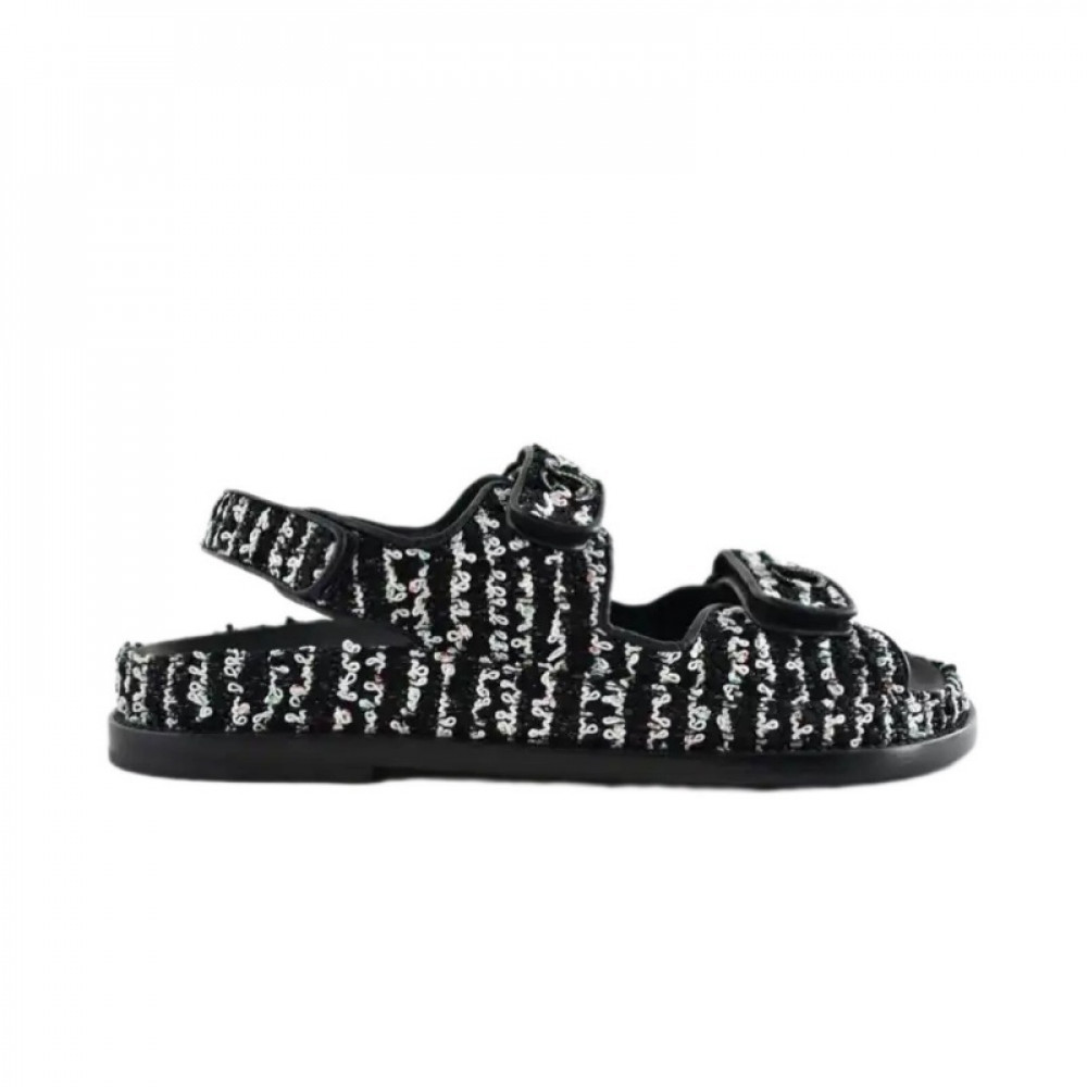 Сандалии Chanel Dad Tweed "Black/White" Сандалии Chanel Dad Tweed "Black/White"