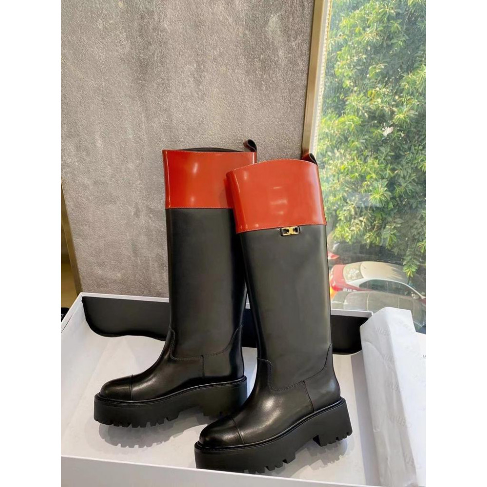 Сапоги Celine Buckled High Boot "Black/Red" Сапоги Celine Buckled High Boot "Black/Red"