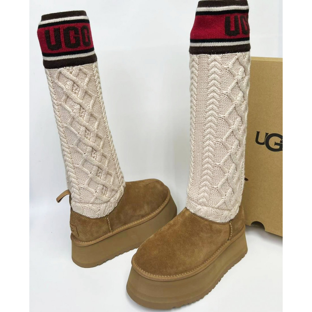 Угги  Ugg Classic Sweater Letter "Rust/White"