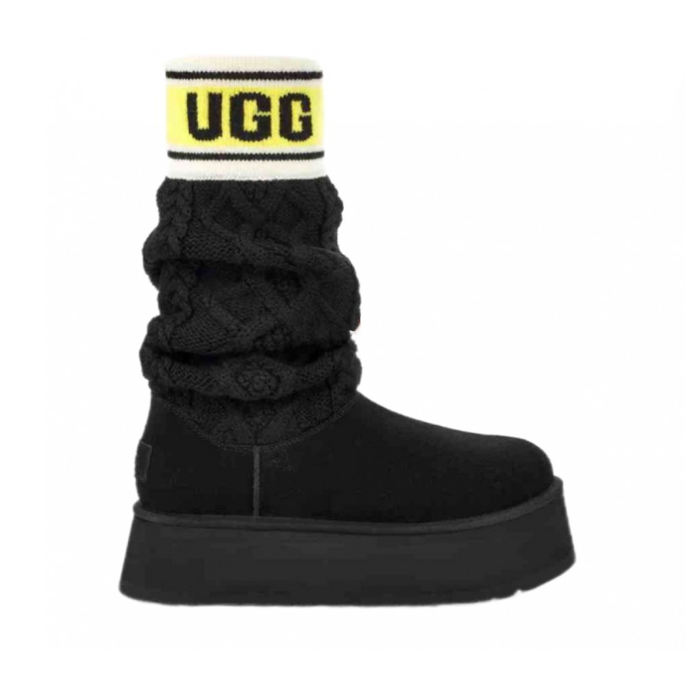 Угги Ugg Classic Sweater Letter "Black/Green" Угги Ugg Classic Sweater Letter "Black/Green"