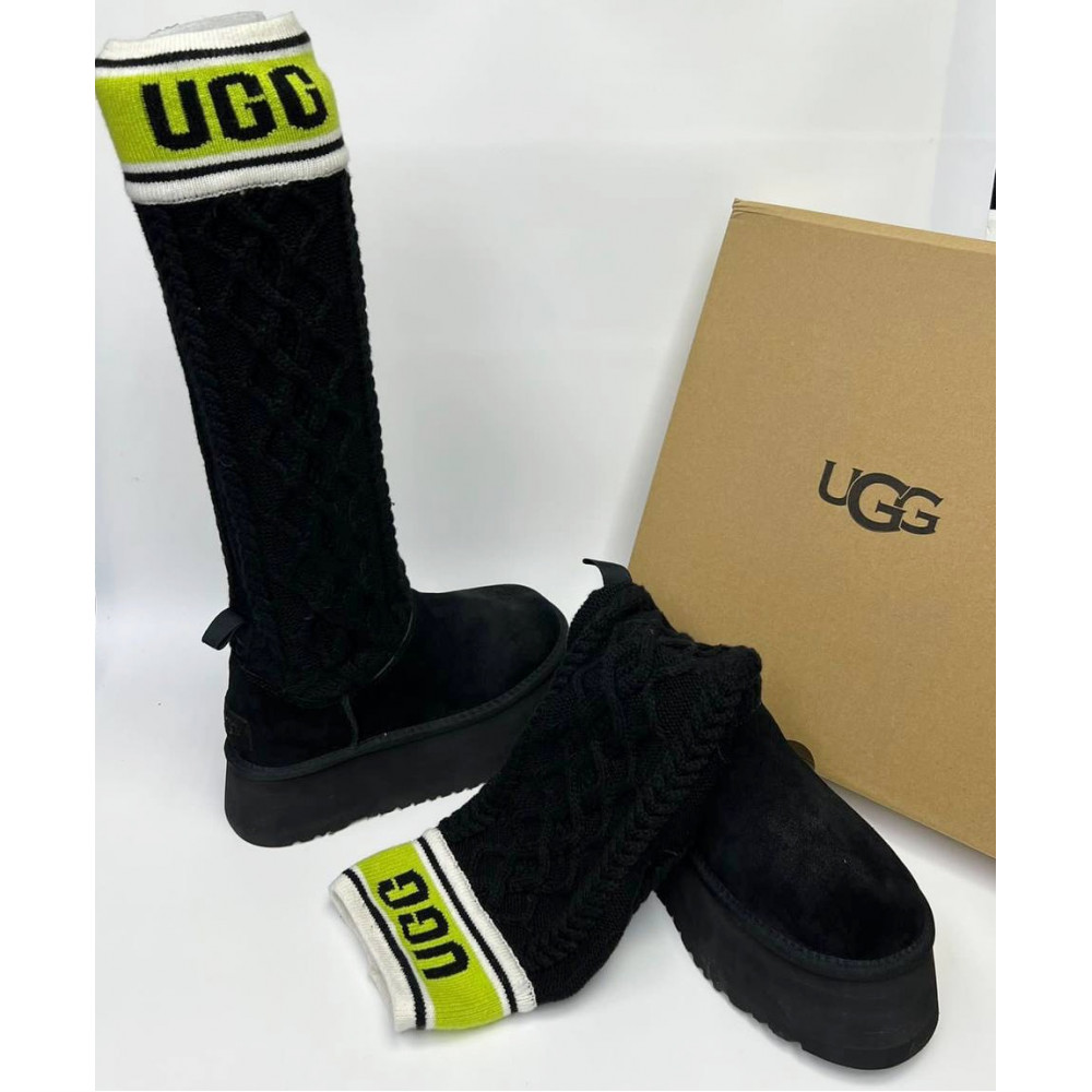 Угги Ugg Classic Sweater Letter "Black/Green" Угги Ugg Classic Sweater Letter "Black/Green"