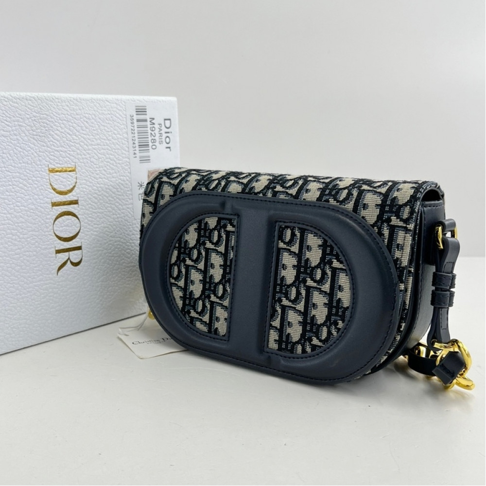 Сумка Christian Dior Signature "Dark Blue/Beige"