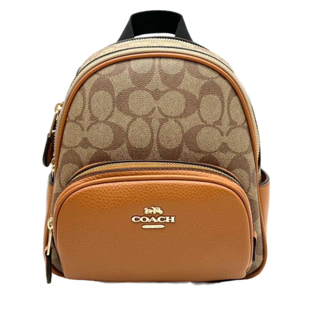 Рюкзак Coach Mini Court Backpack In Signature Canvas "Im/Khaki/Multi"