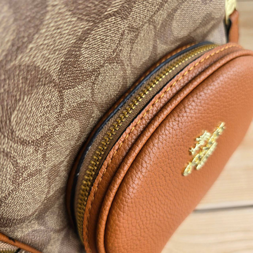 Рюкзак Coach Mini Court Backpack In Signature Canvas "Im/Khaki/Multi"