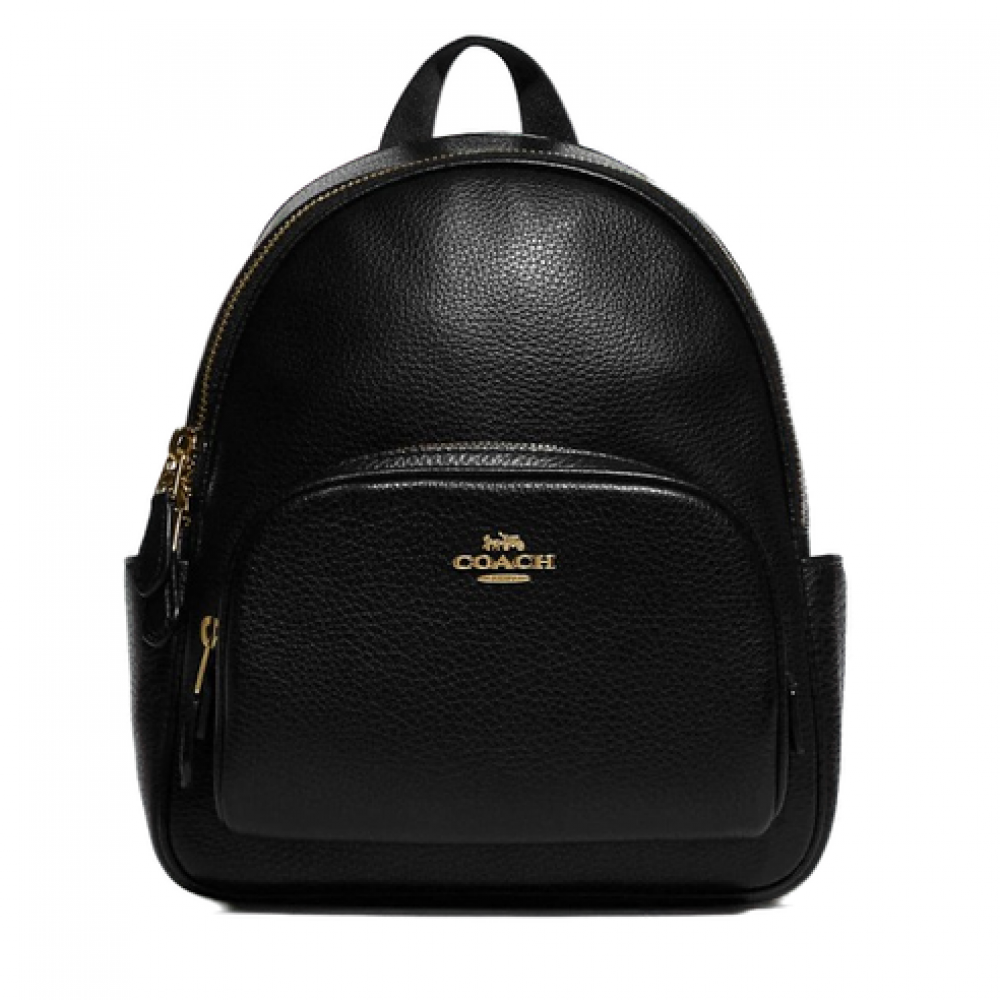 Рюкзак Coach Mini Court Backpack "Black/Gold"