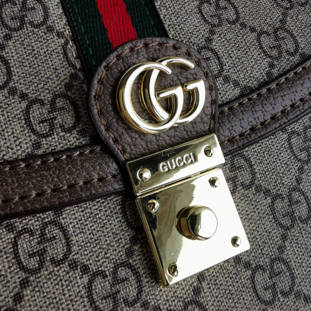 Сумка Gucci Ophidia Small Top Handle Bag With Web "Brown"