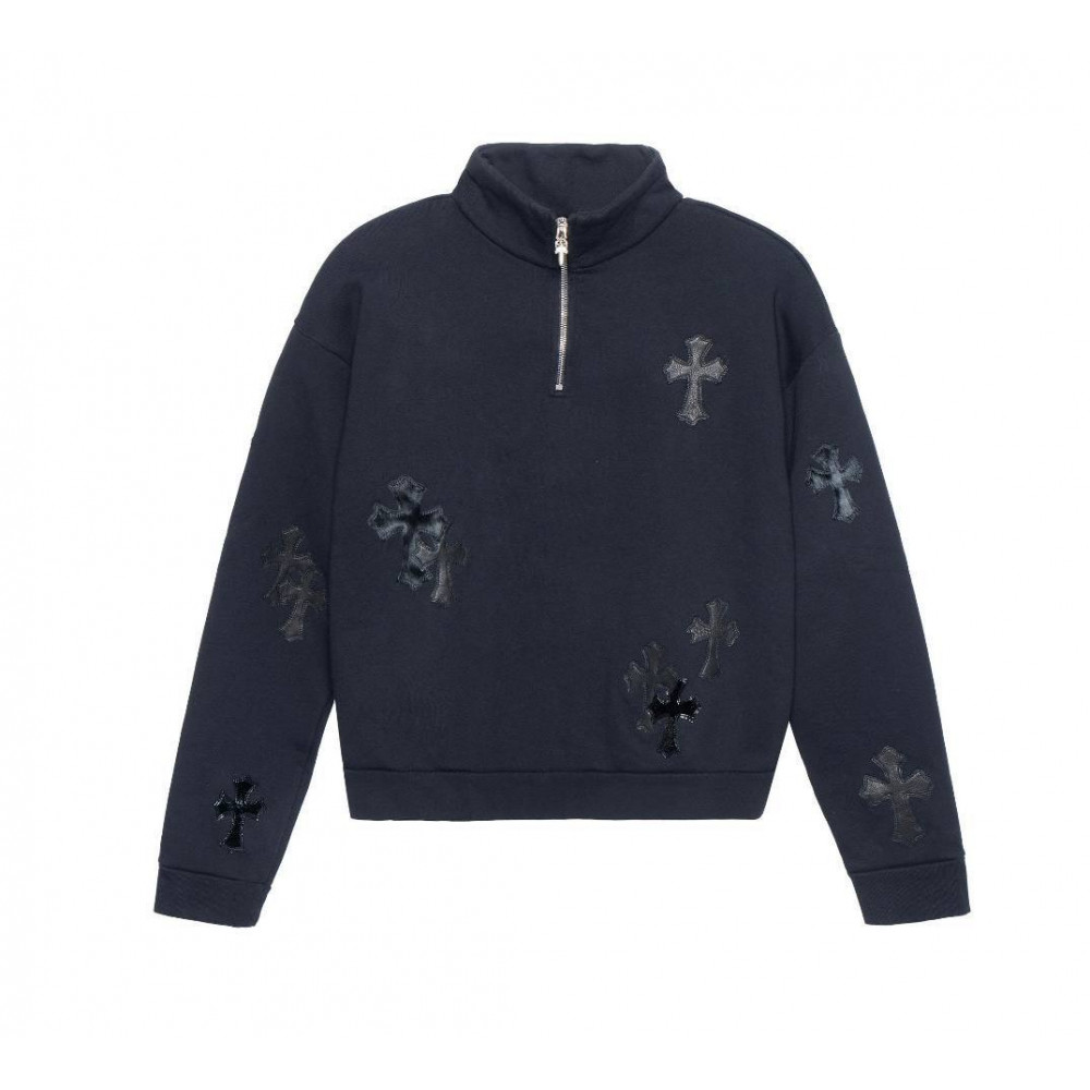 Кофта полузамок Chrome Hearts "Black"