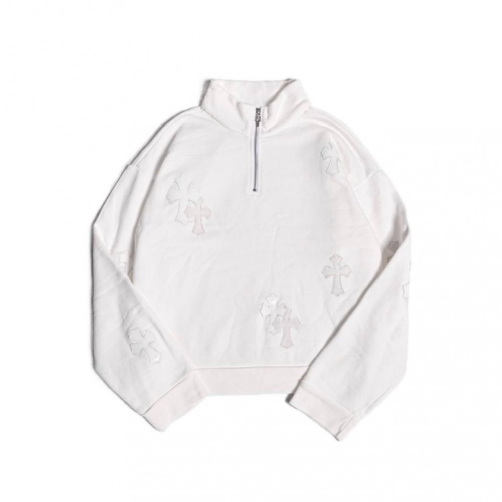 Кофта полузамок Chrome Hearts "White"