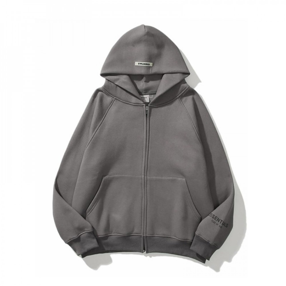 Худи на молнии Fear Of God Essentials "Grey"