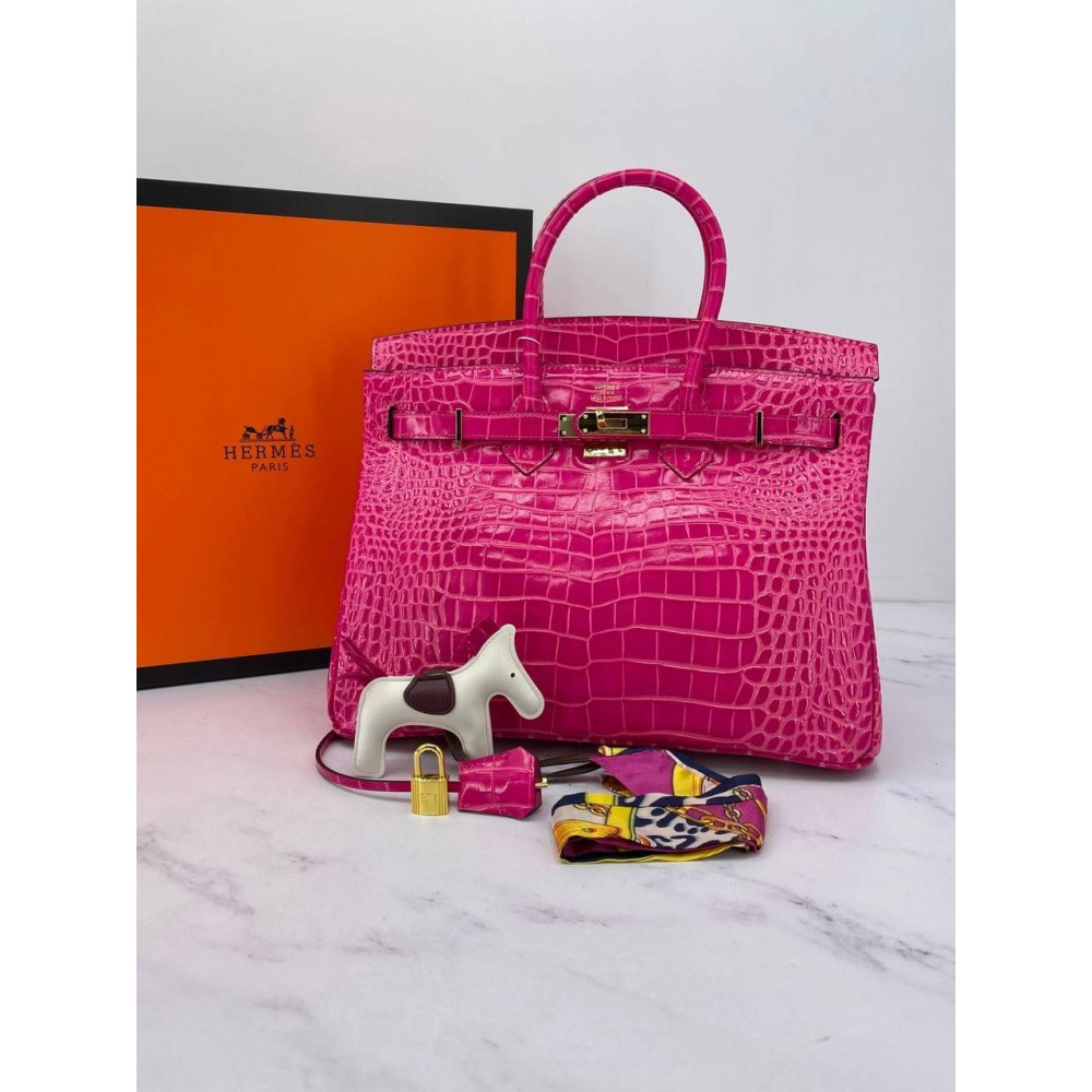 Сумка Hermes Crocodile "Pink"